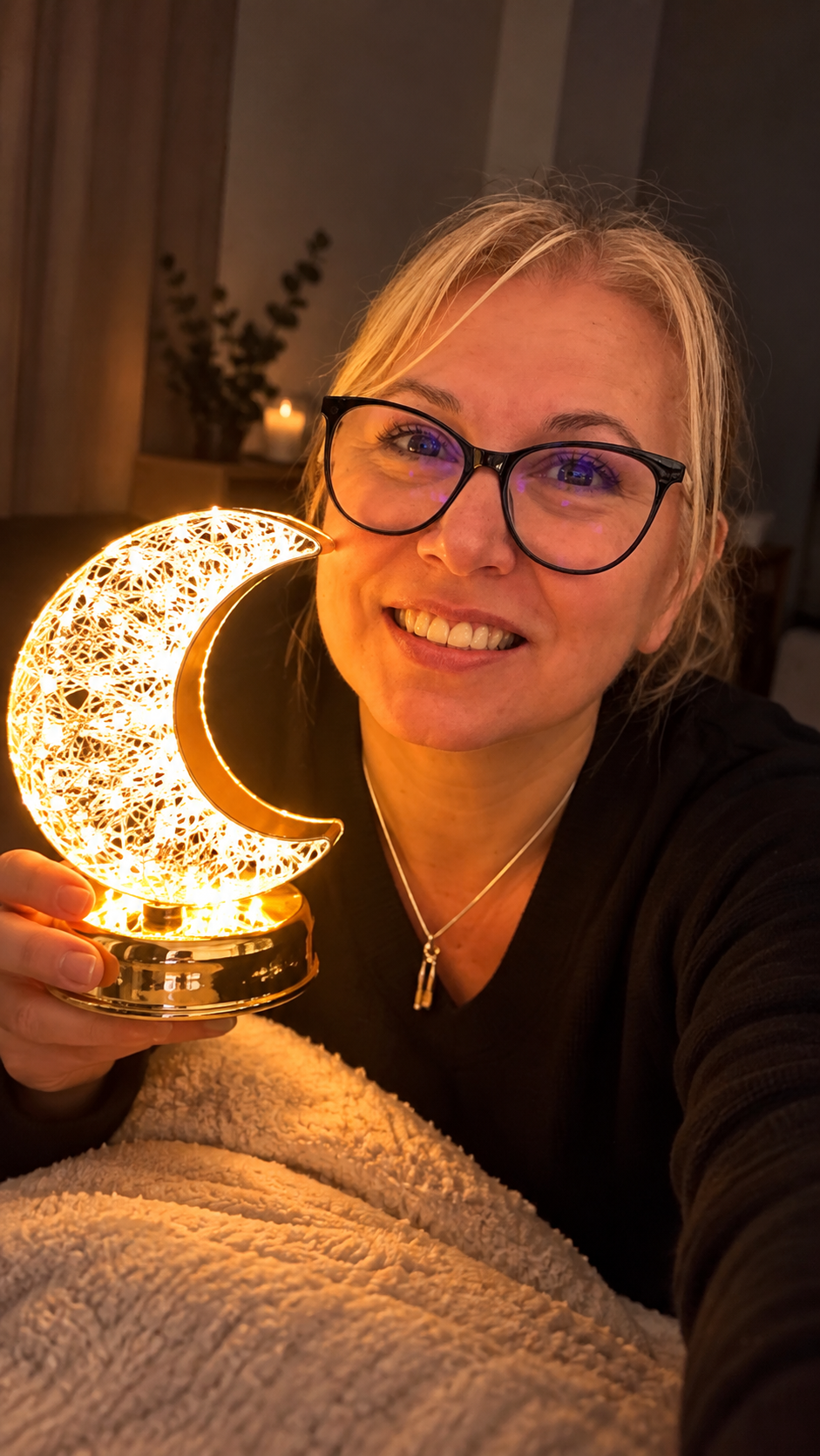 L&aacute;mpara Luna Cristal LED